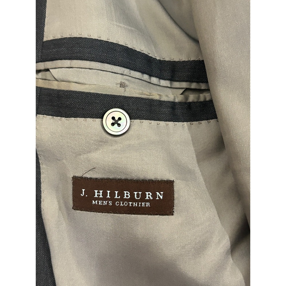J. Hilburn Guabello Solid Gray Pleated Cuff Pant 2-Piece Suit 44R - Picture 13 of 16